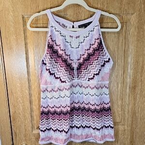 White House Black Market Multicolor Zigzag Tank Top
